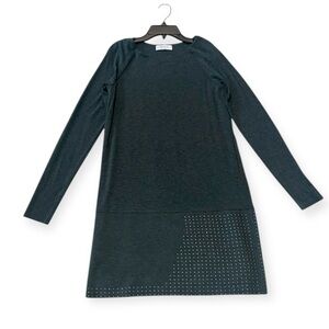 Bailey 44 Gray Knit Dress Fully Lined Studded hem Size Medium